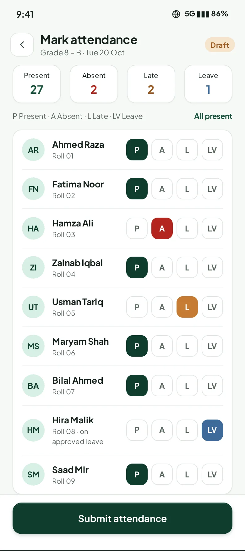 Attendance, lesson plans and papers — done faster